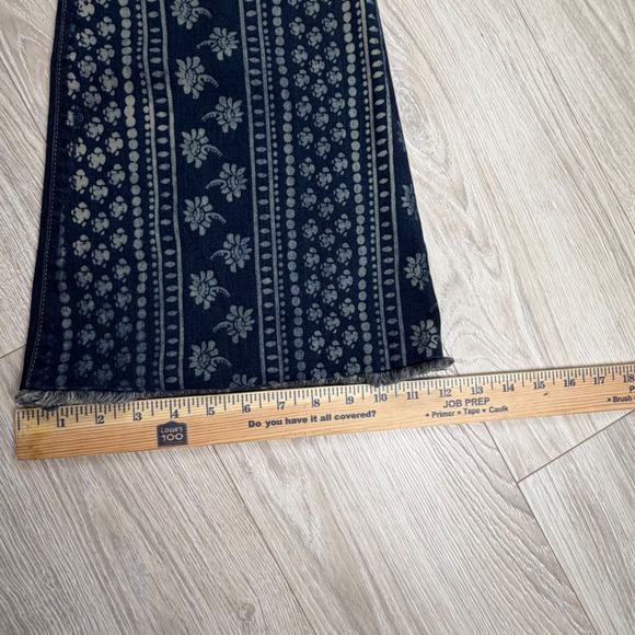 Free People Mantra Bali Indigo Print Flare Jeans Floral Dark Wash 29 Festival - Picture 8 of 10